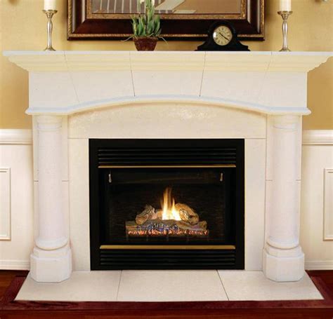 Stone Fireplace Mantel | Barrington Arch | Lightweight