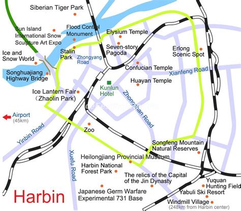 Harbin Ice Festival Map - Harbin Ice and Snow Festival Map, China