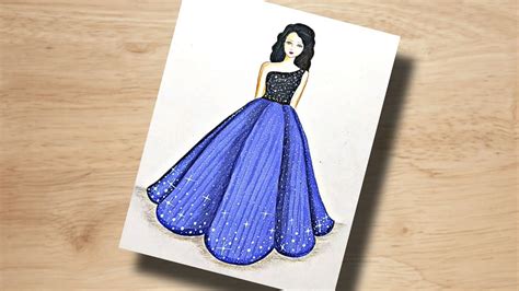 How to draw a beautiful girl with beautiful dress | Fashion ...