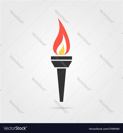 Olympic flame icon with shadow Royalty Free Vector Image