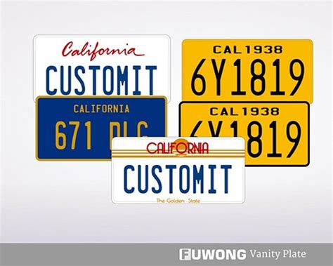 California personalized license plate | Fuwong® Front License Plates