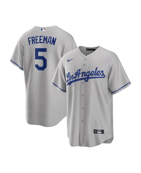 Nike Freddie Freeman Gray Los Angeles Dodgers Road Replica Player ...