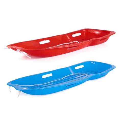 Slippery Racer Downhill Xtreme Plastic Toboggan Snow Sled 2 Pack, Blue & Red, 2 Piece - Kroger