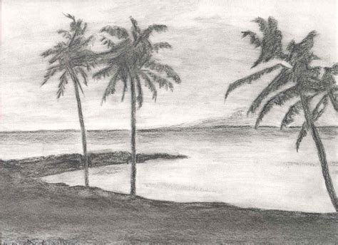 Beach Landscape Drawing at PaintingValley.com | Explore collection of ...