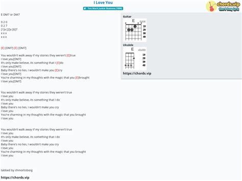 Chord: I Love You - tab, song lyric, sheet, guitar, ukulele | chords.vip