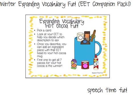 Speech Time Fun: Winter Expanding Vocabulary Fun! (EET Companion Pack!)