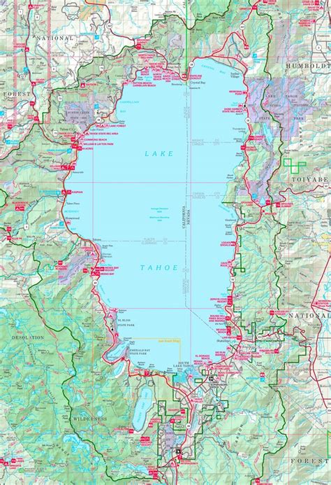Map California Lake Tahoe – Topographic Map of Usa with States