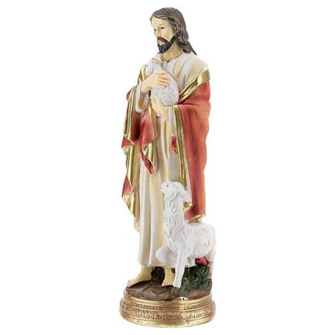 Jesus the Good Shepherd statue with sheep h 20 cm | online sales on HOLYART.com