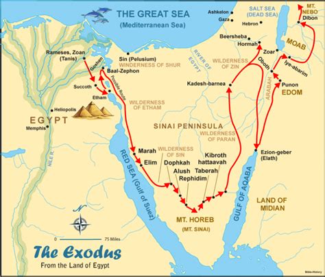 Map Of Exodus From Egypt - Kial Selina