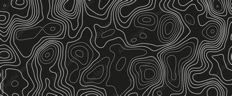 Topographic map. Abstract background with lines and circles. Gray black mountain contour lines ...