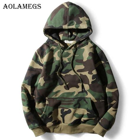 Army Green Camouflage Camo Fleece Pullover Fashion Hip Hop Streetwear ...