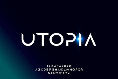 Premium Vector | Utopia, an abstract futuristic alphabet font with technology theme. modern ...