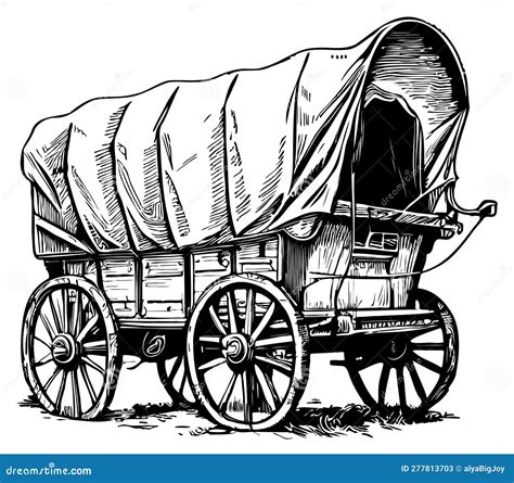 Pioneer Wagons Drawing