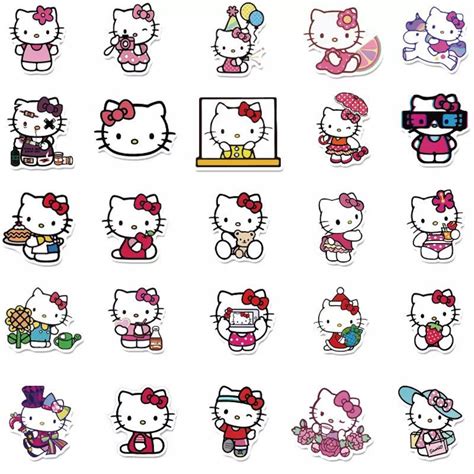 50 Pcs Hello Kitty Stickers Waterproof Sunlight protection | Etsy