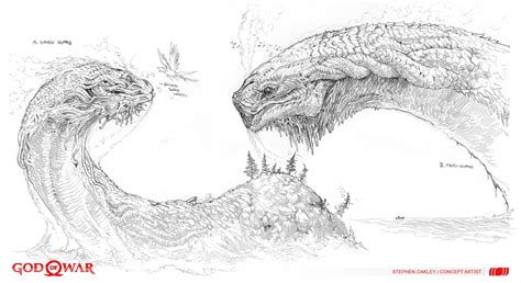 ArtStation - World Serpent, Stephen Oakley Ocean Creatures, Mythical Creatures, Dark Creatures ...