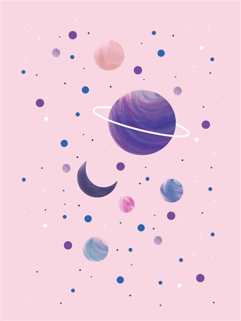 Pink Space Mini Art Print by cafelab | Mini art, Space art, Space watercolor