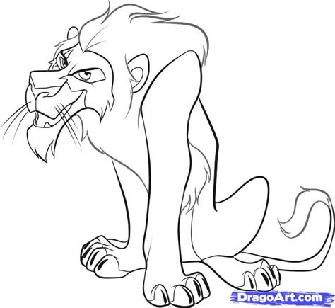 How to Draw Scar, Step by Step, Disney Characters, Cartoons, Draw ...