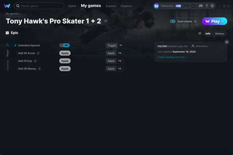 Tony Hawk's Pro Skater 1 + 2 Cheats & Trainers for PC | WeMod