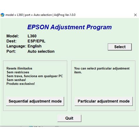 Epson L360 Adjprog Software Reset Waste Ink Pad Counter | Shopee Malaysia