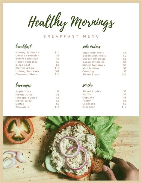 Free, custom printable breakfast menu templates | Canva