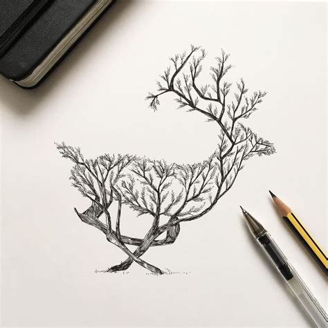 Pin by Mauricio Alva on tattoos | Pen illustration, Deer tattoo, Alfred basha