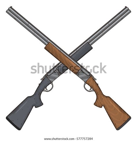 Two Crossed Shotguns Vector Illustration Isolated Stock Vector (Royalty ...