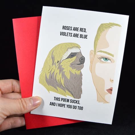 Sloth Meme Love Poem Sloth Valentine Card Adult Humor Card | Etsy