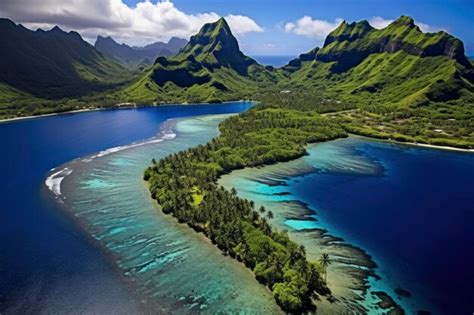Premium AI Image | breathtaking paradise scene of clear blue ocean and ...