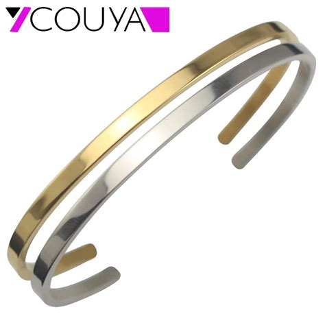 Fashion Elegance Style Stainless Steel Simple Customizable Bangles ...