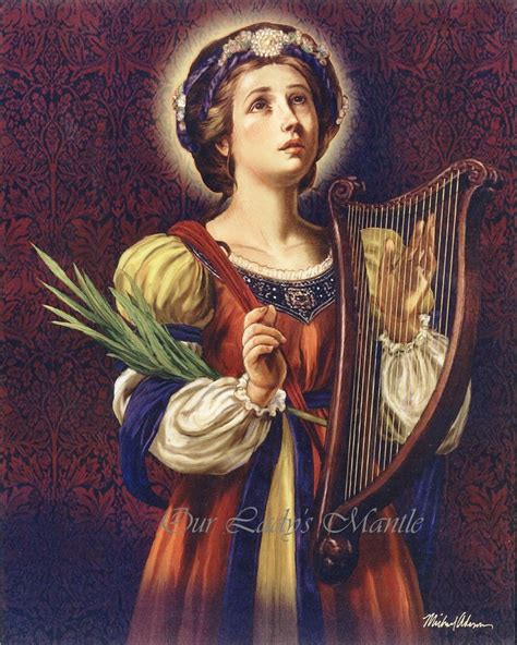 ST CECILIA Catholic Patron Saint of Musicians Print 8x10 | Etsy