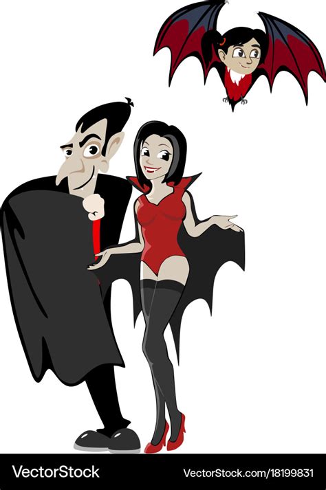 Halloween backgrounds with vampire family couple Vector Image