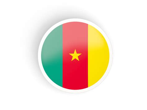 Round concave icon. Illustration of flag of Cameroon