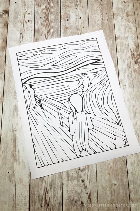 Edvard Munch The Scream Painting for Kids - printable included! - Messy Little Monster