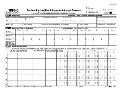 IRS Form 1095-C - 2019 - Fill Out, Sign Online and Download Fillable ...