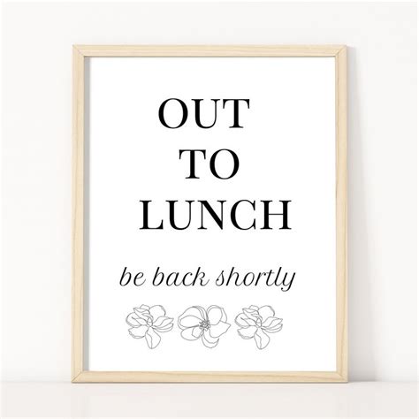 Out to Lunch Desk Sign, on Break Sign, Printable Office Sign, Out to ...