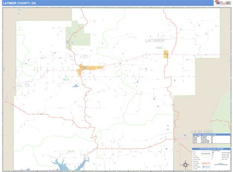 Latimer County, Oklahoma Zip Code Wall Map | Maps.com.com