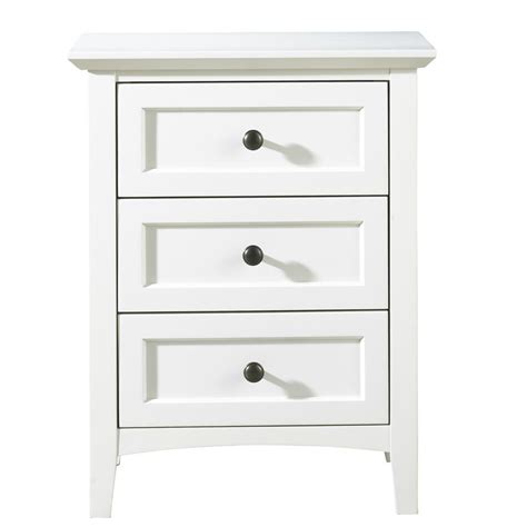 Unbranded Paragon 3-Drawer White Nightstand (30 in. H x 24 in. W x 19 ...