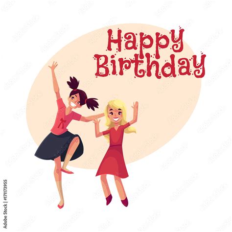 Happy birthday vector greeting card, poster, banner design with Two ...