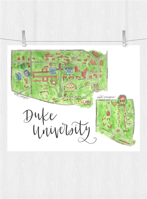 Map of Duke University — Hint of Mint Designs