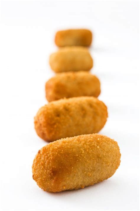 Traditional Fried Spanish Croquetas (croquettes) Isolated On White ...