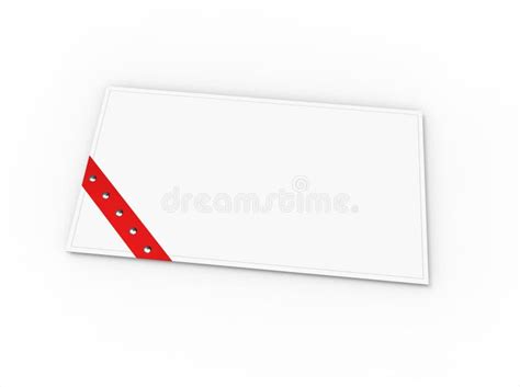 Blank Greeting Card with Red Ribbon Stock Illustration - Illustration ...