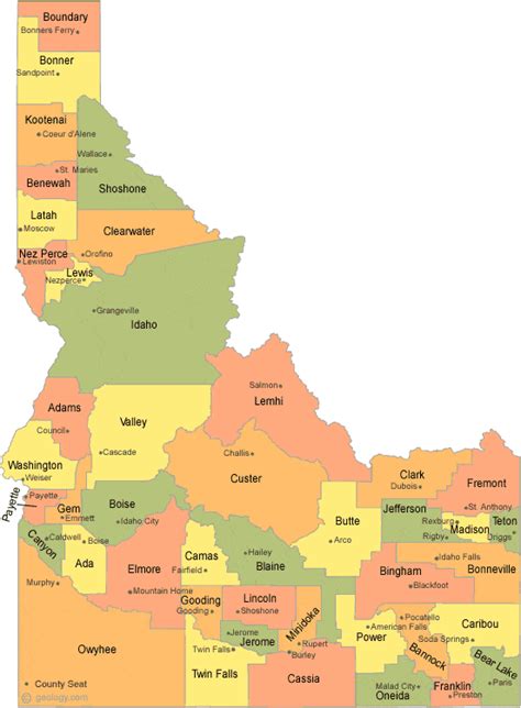 Idaho County Map