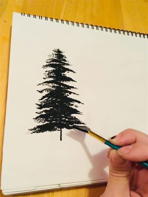 How To Paint A Tree - With A Fan Brush Step By Step #artpainting | Tree ...