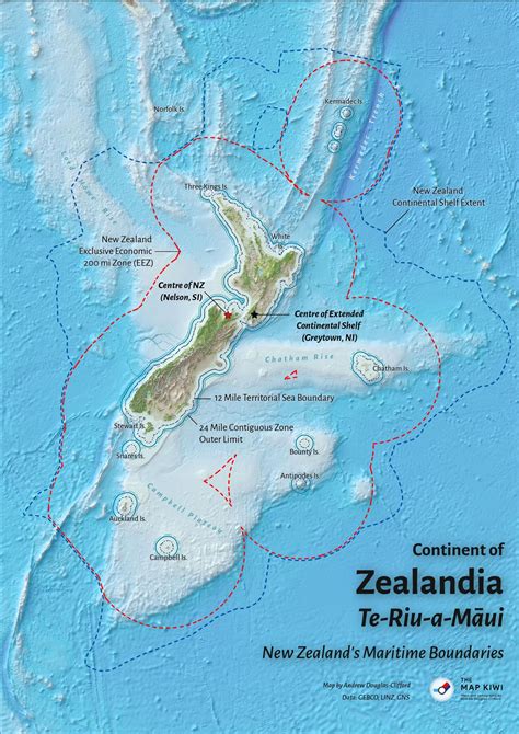 Continent of Zealandia - New Zealand’s Maritime Boundaries | Continents, Map of new zealand, Map