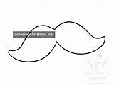 Santa mustache  Coloring Christmas sketch template
