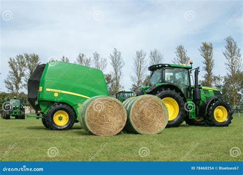 John Deere Tractor and Baler Editorial Stock Image - Image of ...