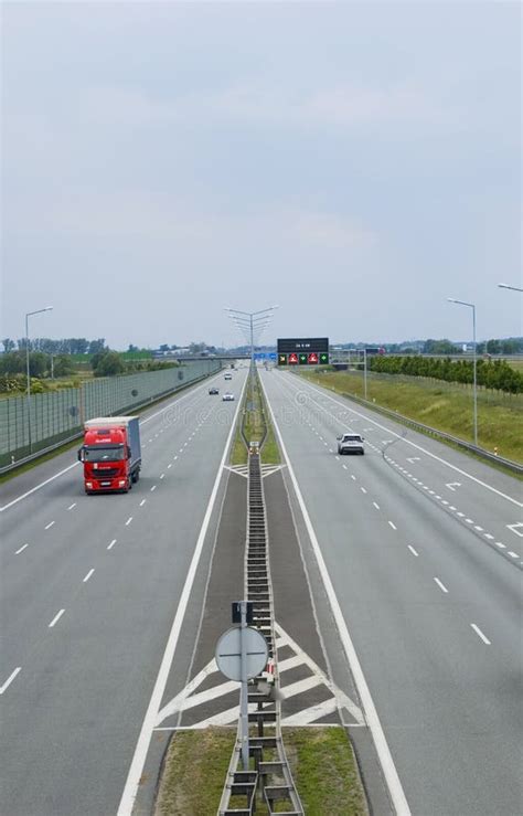 Nagradowice, Poland - June 4th 2022 - Polish A2 Motorway with Cars and Trucks Editorial Image ...