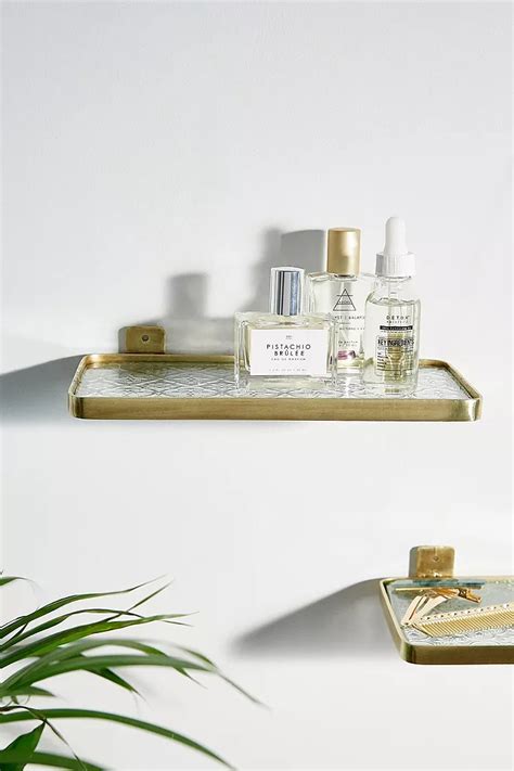 Glass & Brass Wall Shelf | Urban Outfitters UK