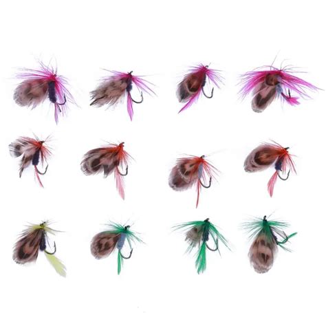 12pcs Fly Fishing Lure Simulation Flies Baits Set Dry /Wet Flies ...