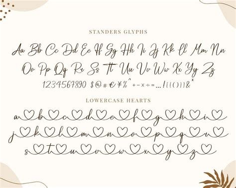 Script Font Font With Hearts Font With Tails Heart Font - Etsy | Heart font, Holiday fonts ...